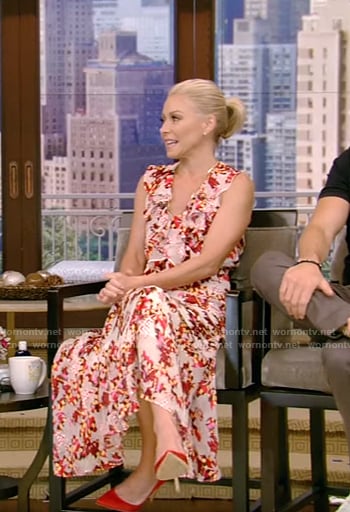 Wornontv Kelly’s Pink Floral Dress On Live With Kelly And Ryan Kelly