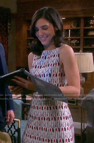 Gabi’s lipstick print dress on Days of our Lives