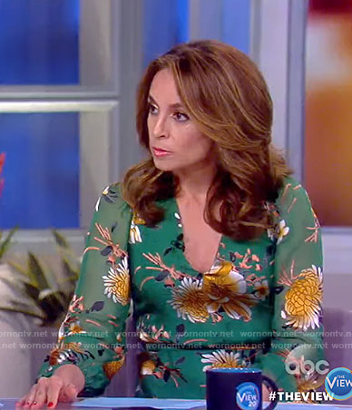 Jedediah's green floral v-neck dress on The View