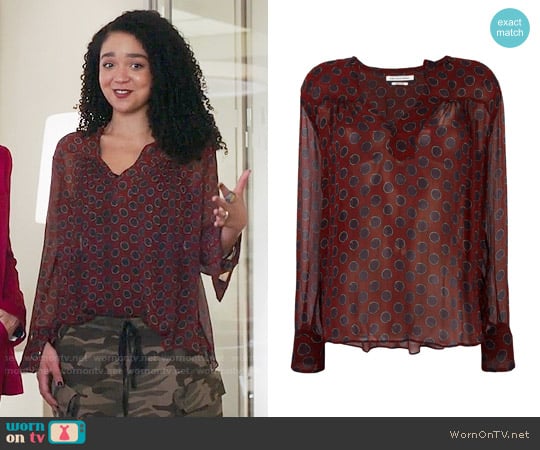 Etoile Isabel Marant Bowtie Blouse worn by Kat Edison (Aisha Dee) on The Bold Type