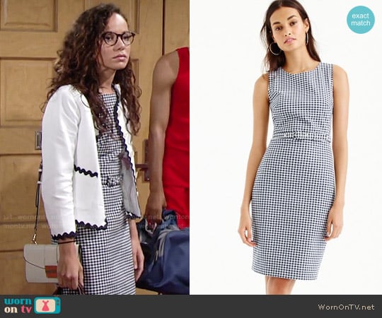 J. Crew Belted Gingham Dress worn by Mattie Ashby (Lexie Stevenson) on The Young and the Restless