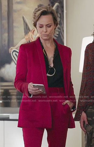 Jacqueline’s red pantsuit on The Bold Type