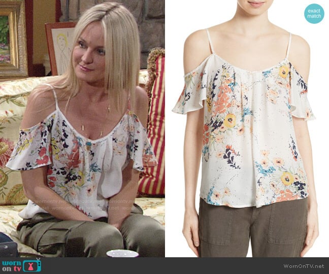 Joie Adorlee Blouse worn by Sharon Newman (Sharon Case) on The Young and the Restless