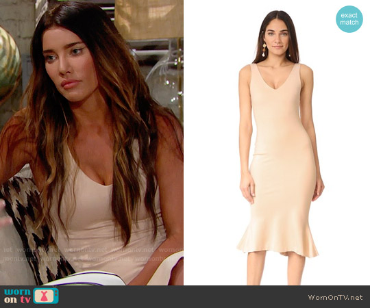 WornOnTV: Steffy’s Beige Fluted Hem Midi Dress On The Bold And The ...