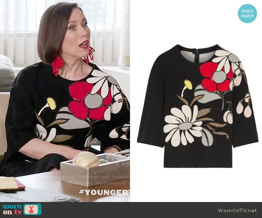 Marni Appliqued Ponte Top worn by Diana Trout (Miriam Shor) on Younger