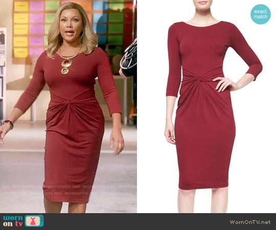 Michael Kors Collection 3/4-Sleeve Twist-Front Sheath Dress worn by Maxine Robinson (Vanessa Williams) on Daytime Divas