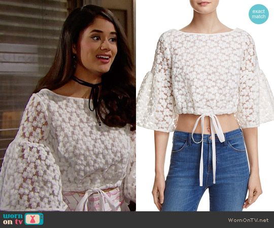 Milly Lydia Floral Embroidered Top worn by Darlita (Danube Hermosillo) on The Bold and the Beautiful