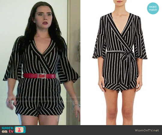Nicholas Striped Crepe Playsuit worn by Jane Sloan (Katie Stevens) on The Bold Type