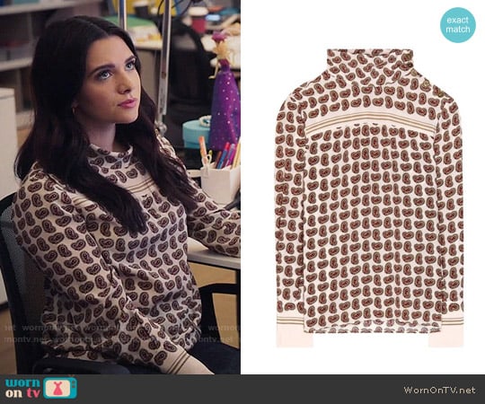 Philosophy Di Lorenzo Serafini Paisley-printed silk blouse worn by Jane Sloan (Katie Stevens) on The Bold Type