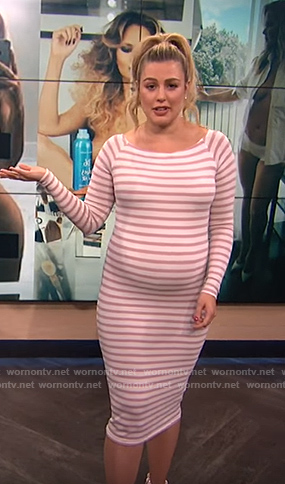 Carissa’s pink striped long sleeve dress on E! News