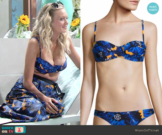 Wornontv Abbys Blue Printed Bikini And Pants On The Young And The 