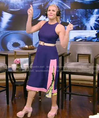 Busy’s purple layered dress on Live With Kelly