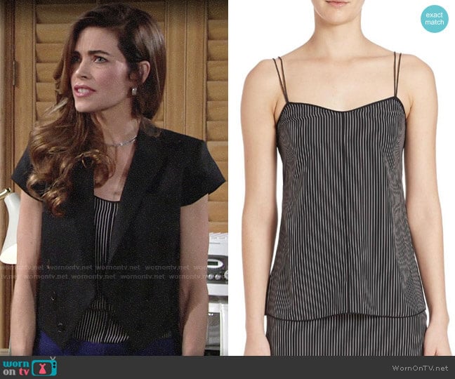 Rag & Bone Patti Striped Camisole worn by Victoria Newman (Amelia Heinle) on The Young and the Restless