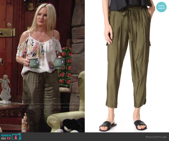 Ramy Brook Allyn Cargo Pants worn by Sharon Newman (Sharon Case) on The Young and the Restless