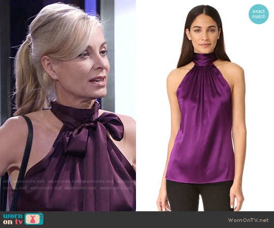 Ramy Brook Paige Top in Gypsy Purple worn by Ashley Abbott (Eileen Davidson) on The Young and the Restless