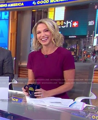 Amy's red short sleeve mini dress on Good Morning America