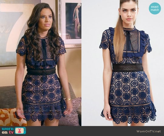 Self Portrait Louisa Dress worn by Kibby Ainsley (Chloe Bridges) on Daytime Divas