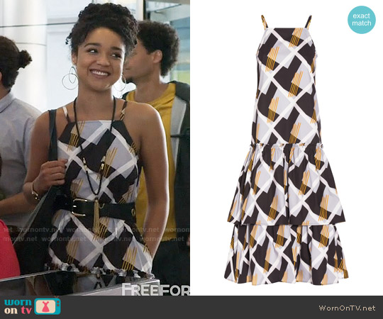 Suno Sleeveless Geo Printed Dress worn by Kat Edison (Aisha Dee) on The Bold Type