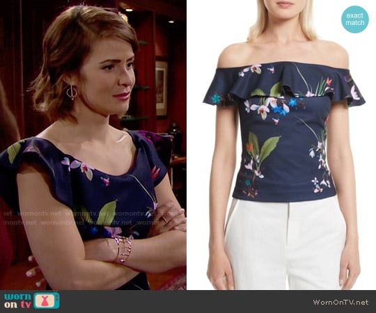 Ted Baker Imygen Top worn by Caroline Spencer (Linsey Godfrey) on The Bold and the Beautiful