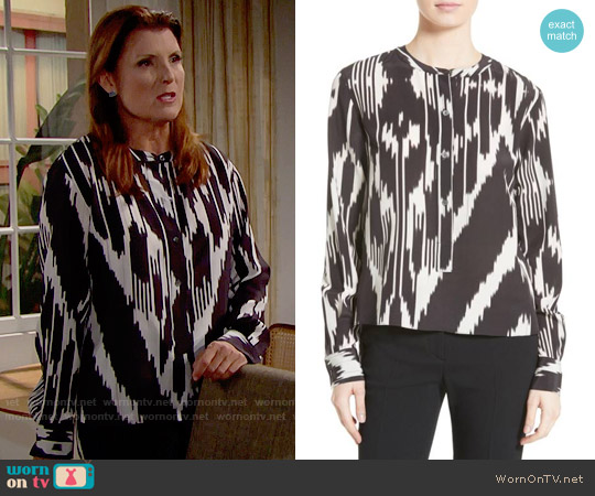 Theory Isalva Top worn by Sheila Carter (Kimberlin Brown) on The Bold and the Beautiful