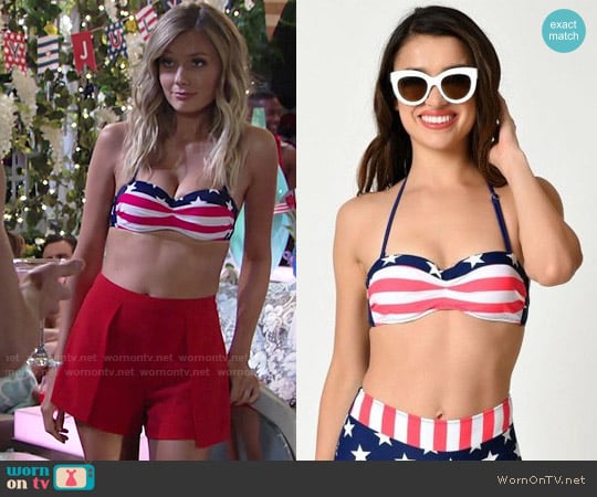 Unique Vintage Retro Stars Stripes Bikini worn by Abby Newman (Melissa Ordway) on The Young and the Restless