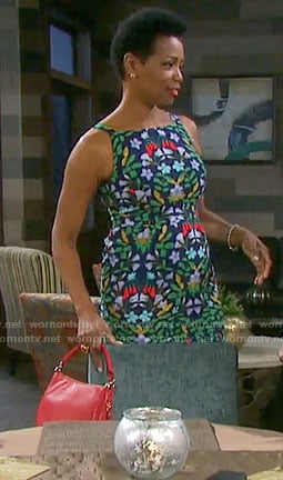 Valerie's floral sheath dress on Days of our Lives