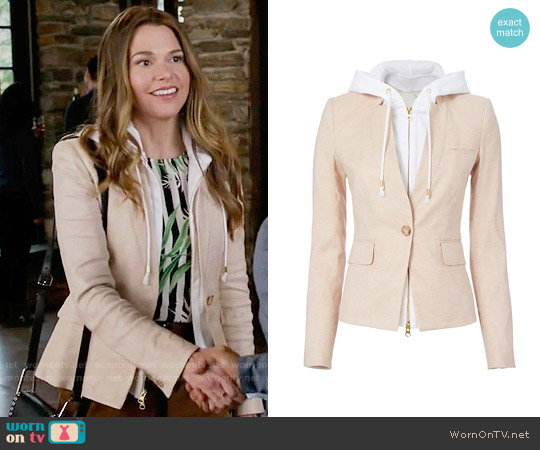 Veronica Beard Beige Hooded Blazer worn by Liza Miller (Sutton Foster) on Younger