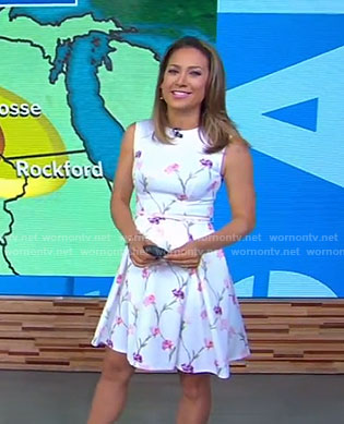 Ginger’s white floral fit and flare dress on Good Morning America