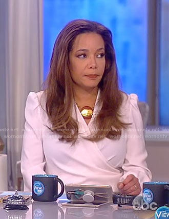 Sunny’s white wrap blouse on The View