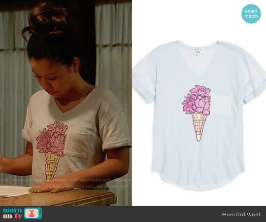 Wildfox Shore - Floral Flavored V-Neck Tunic worn by Mariana Foster (Cierra Ramirez) on The Fosters