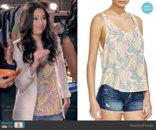 Wildfox Banana Print Tank worn by Kibby Ainsley (Chloe Bridges) on Daytime Divas