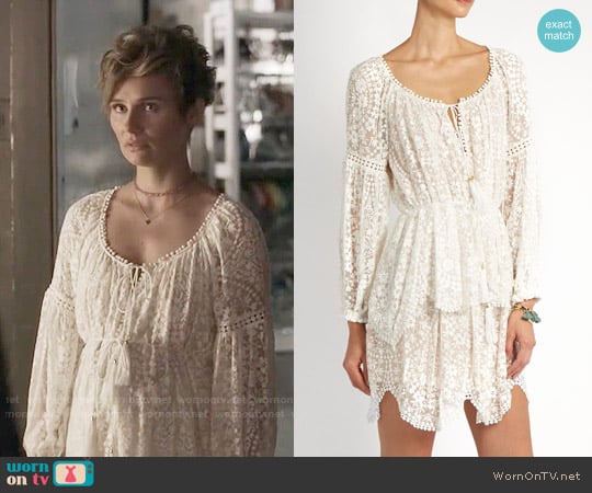 Zimmermann Gossamer floral-embroidered silk dress worn by Scarlett O'Connor (Clare Bowen) on Nashville