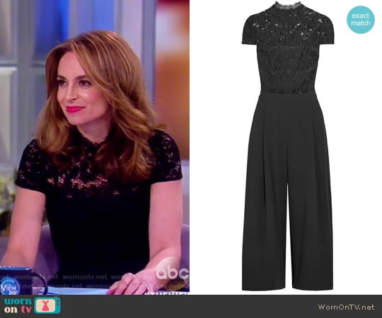 Elysia stretch-lace and crepe jumpsuit by Alice + Olivia worn by Jedediah Bila on The View