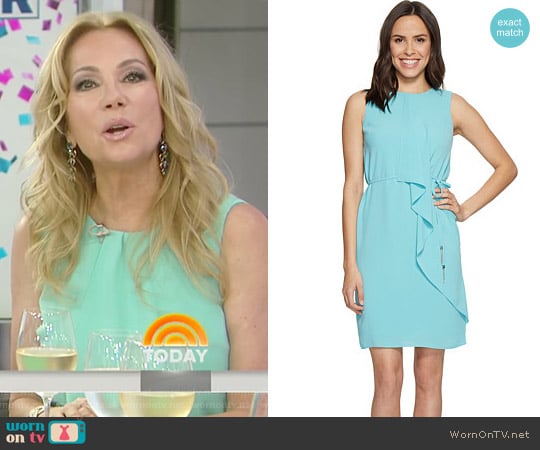 Gauzy Crepe Draped Front Dress by Adrianna Papell worn by Kathie Lee Gifford on Today