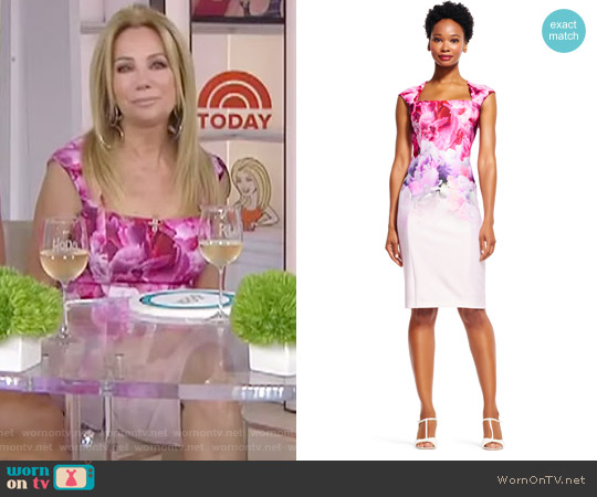 Ombre Watercolor Floral Print Dress with Cut Out Back by Adrianna Papell worn by Kathie Lee Gifford on Today