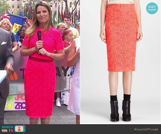 WornOnTV: Savannah’s neon pink rose cropped top and skirt on Today ...