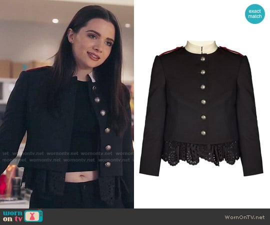 Alexander McQueen Ruffled-hem Military Jacket worn by Jane Sloan (Katie Stevens) on The Bold Type