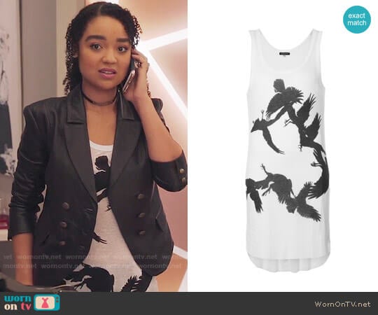 Ann Demeulemeester Bird Print Shiloh Top worn by Kat Edison (Aisha Dee) on The Bold Type