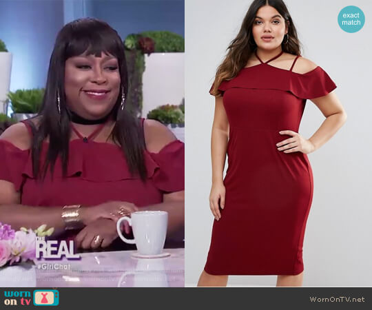 Pencil Dress with Strap Shoulder Detail by ASOS worn by Loni Love  on The Real