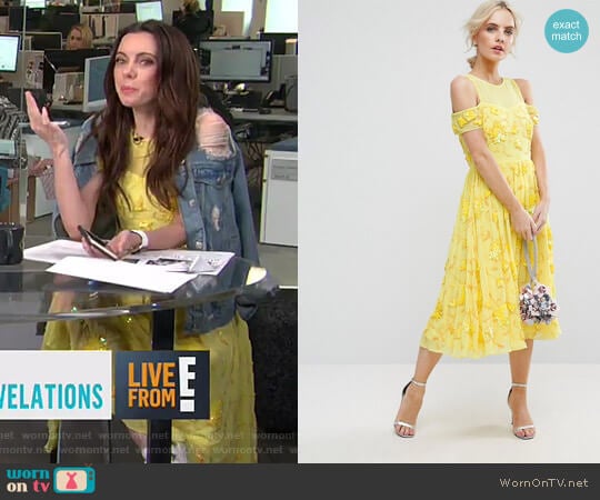 Bright Embellished Cut Out Midi Dress by ASOS worn by Melanie Bromley on E! News