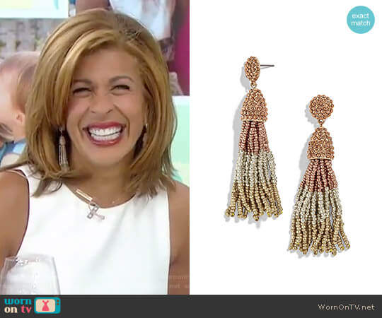 Pinata Tassel Earrings in Rose Gold Silver Gold by Baublebar worn by Hoda Kotb on Today