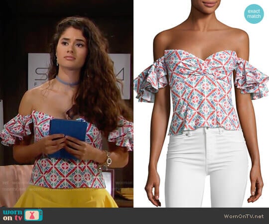 Caroline Constas Louisa Top worn by Darlita (Danube Hermosillo) on The Bold and the Beautiful