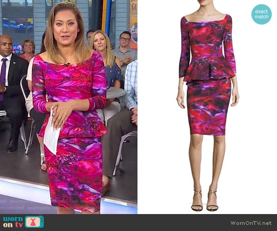 'Sina' Peplum Cocktail Dress by La Petite Robe di Chiara Boni worn by Ginger Zee on Good Morning America