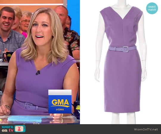 Belted Sheath Dress by Christian Dior worn by Lara Spencer on Good Morning America