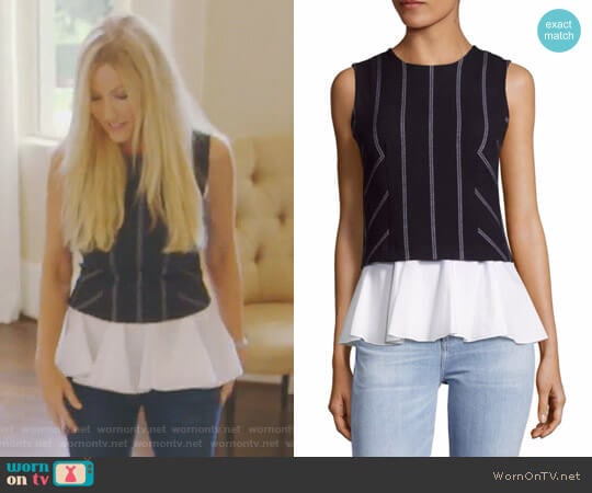 Ruffled Two-in-One Top by 10 Crosby Derek Lam worn by Stephanie Hollman on The Real Housewives of Dallas