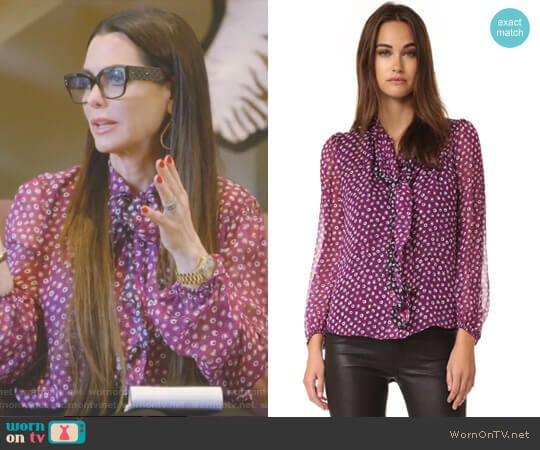 'Havanah' Tie Neck Blouse by Diane von Furstenberg worn by D’Andra Simmons  on The Real Housewives of Dallas