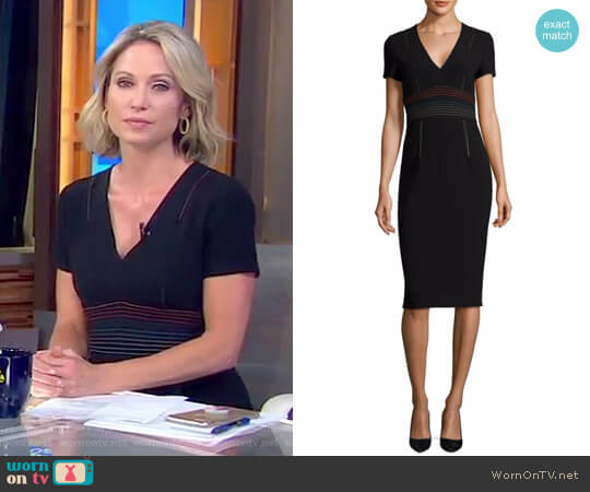 V-Neck Tailored Dress by Diane von Furstenberg worn by Amy Robach on Good Morning America