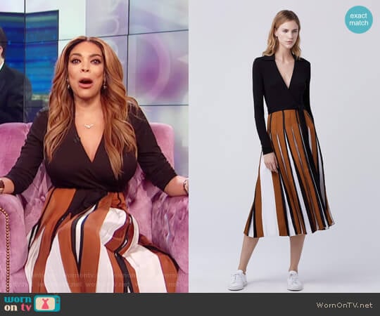 Stevie Two Pleated Wrap Dress by Diane von Furstenberg worn by Wendy Williams on The Wendy Williams Show