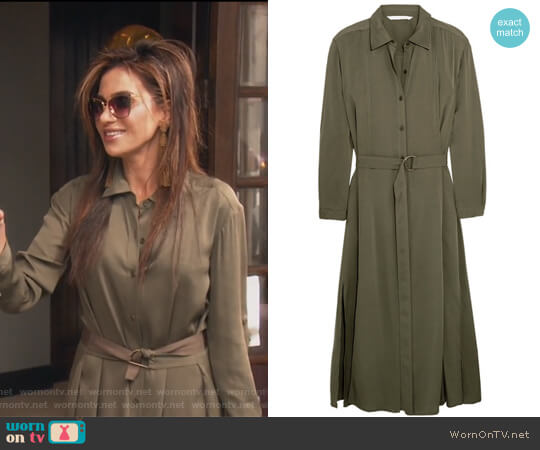 Clarise silk-blend shirt dress by Diane von Furstenberg worn by Peggy Sulahian on The Real Housewives of Orange County