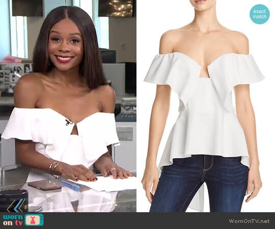 Off-the-Shoulder Top  by Do and Be worn by Zuri Hall on E! News